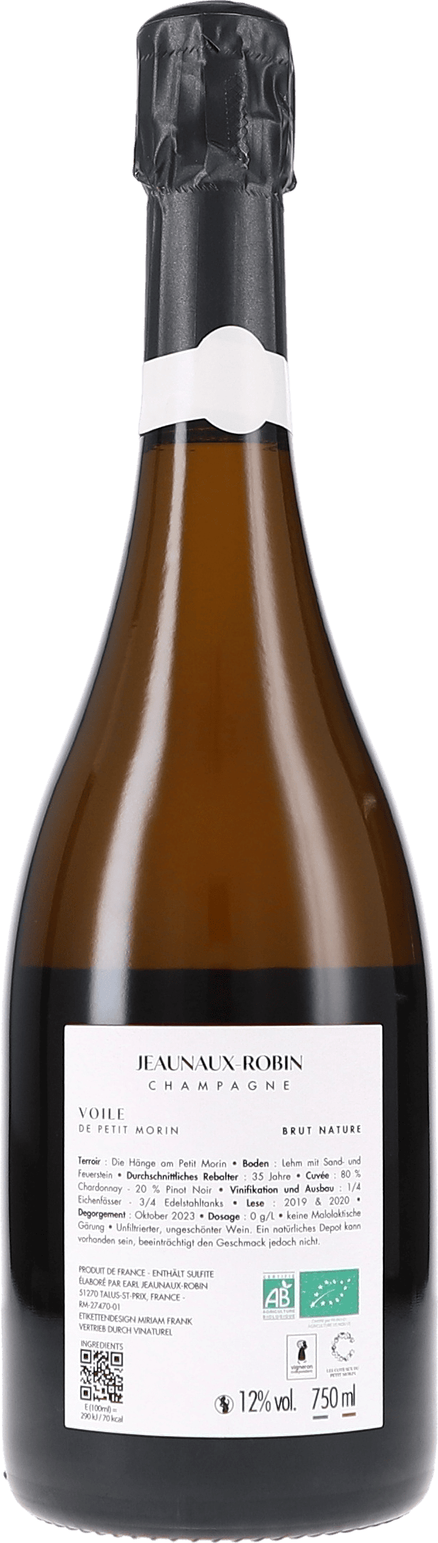 Jeaunaux-Voile de Petit Morin Brut Nature L19-20 NV, 750ml bottle, photo 2
