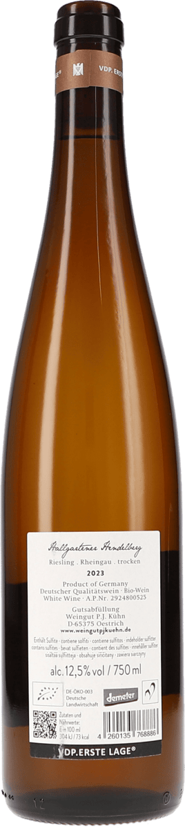Peter Jakob Kühn Riesling Hallgartener Hendelberg 2023, 750ml Flasche, Foto 2