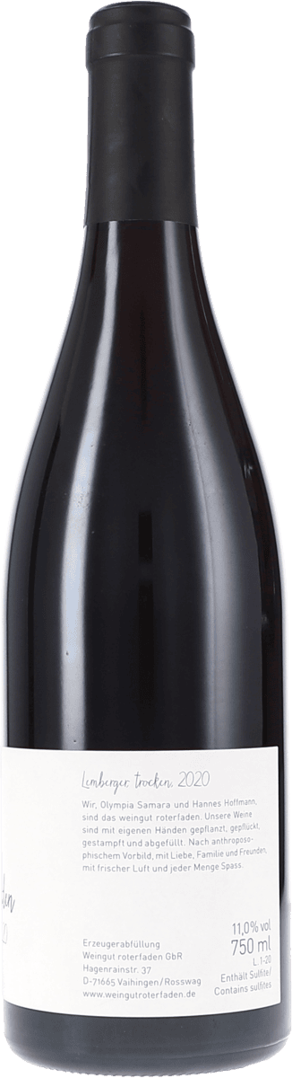 Roterfaden Lemberger 2020, 750ml bottle, photo 2
