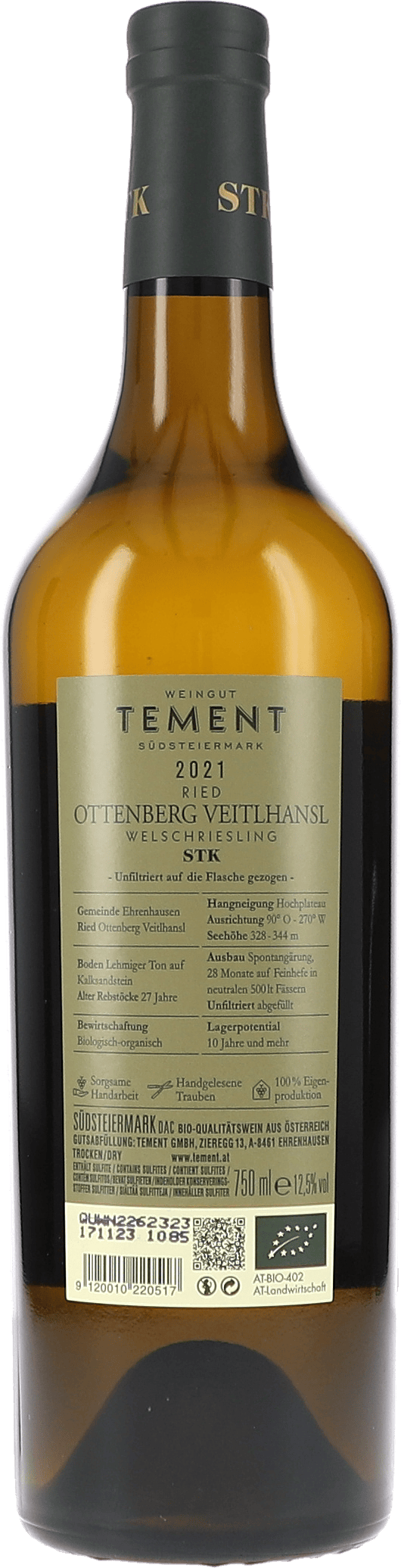 Tement Welschriesling Ottenberg Veitlhansl Südsteiermark 2021, 750ml bottle, photo 2