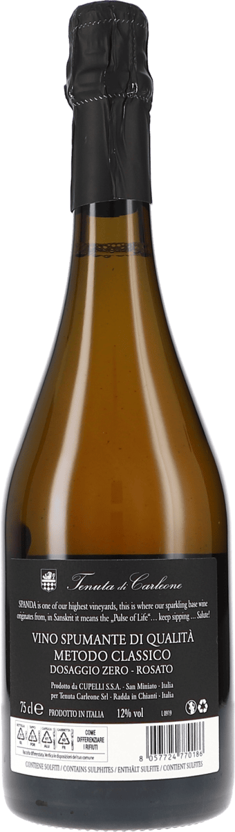 Tenuta di Carleone Spanda Metodo Classico Spumante Rosato NV, 750ml bottle, photo 2