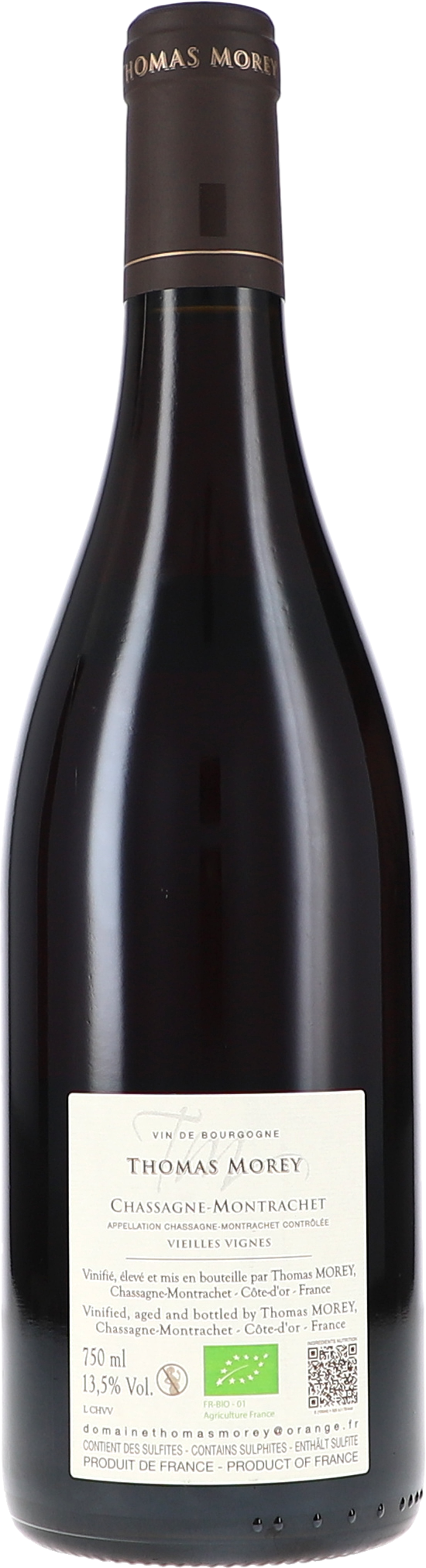 Thomas Morey Chassagne-Montrachet Vieilles Vignes rouge 2024, 750ml Flasche, Foto 2