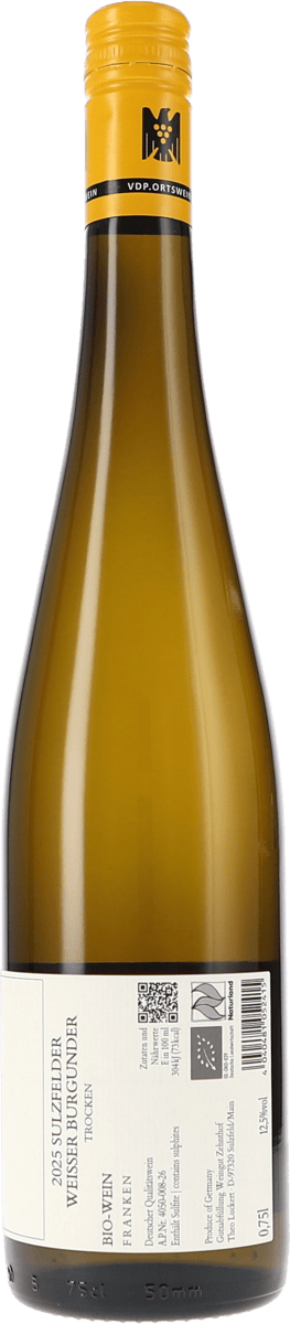Zehnthof Luckert Sulzfelder Weisser Burgunder 2025, 750ml Flasche, Foto 2