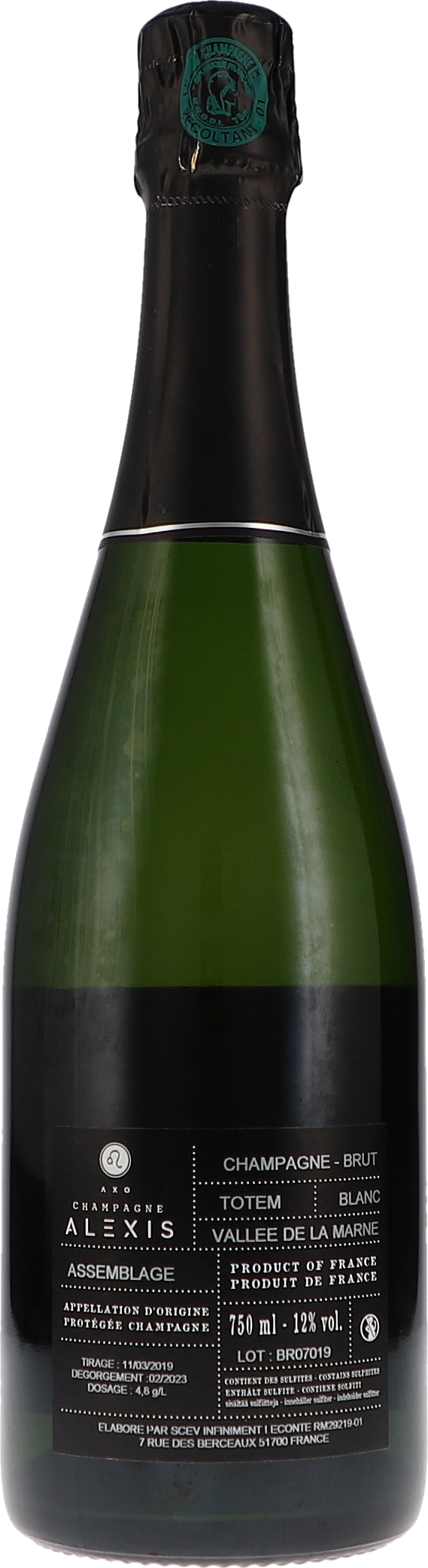 Alexis Totem blanc Brut NV, 750ml Flasche, Foto 2