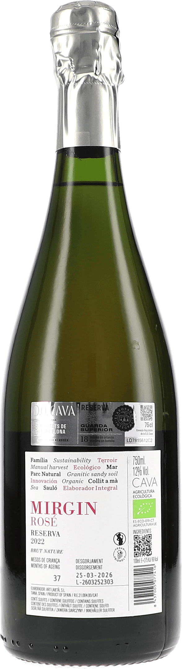 Alta Alella Mirgin Rose Reserva Brut Nature 2022, 750ml bottle, photo 2