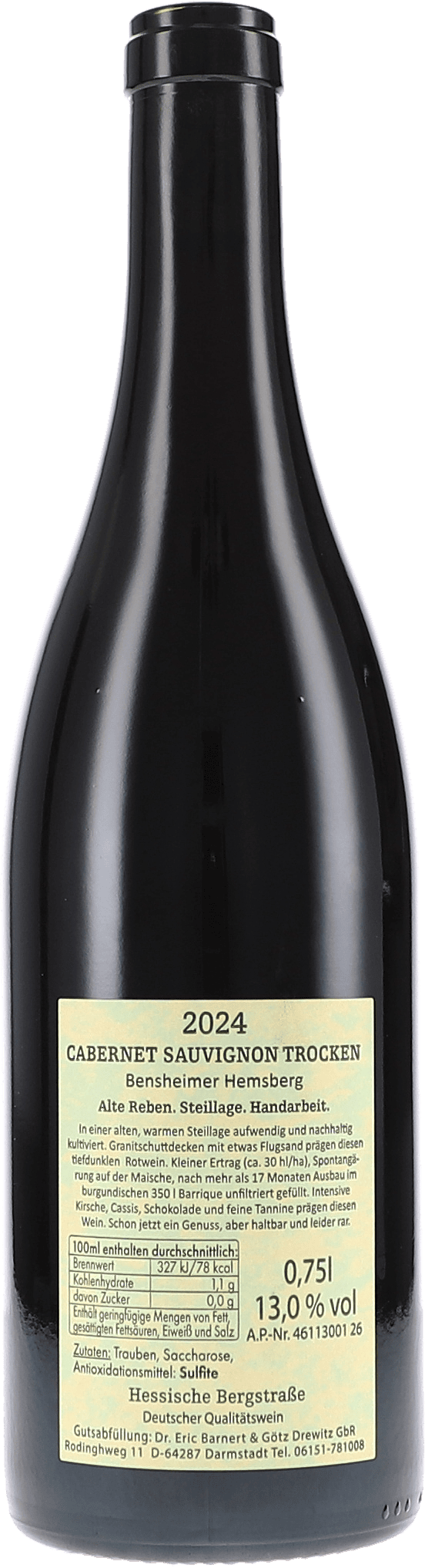 Barnert & Drewitz Cabernet Sauvignon 2024, 750ml bottle, photo 2
