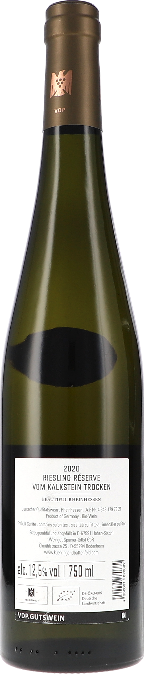 Battenfeld-Spanier | Rheinhessen | Riesling Réserve vom Kalkstein trocken "Treasure Collection" | 2020 | 750ml | bio – Bild 2