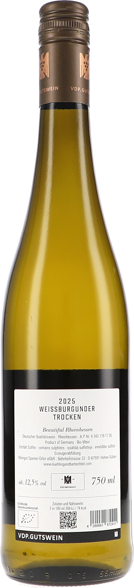 Battenfeld-Spanier Weissburgunder 2025, 750ml bottle, photo 2