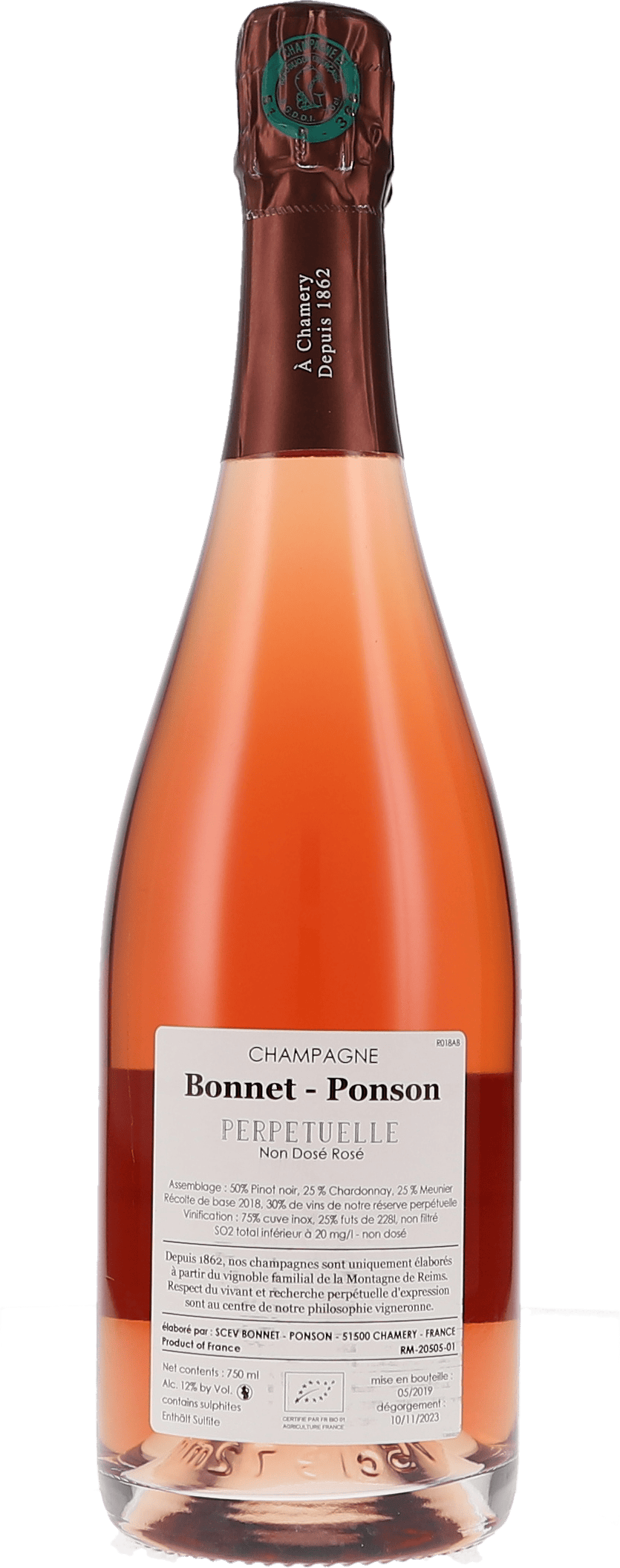 Bonnet-Ponson Cuvée perpétuelle Rosé RO18AB Non Dosé NV, 750ml bottle, photo 2