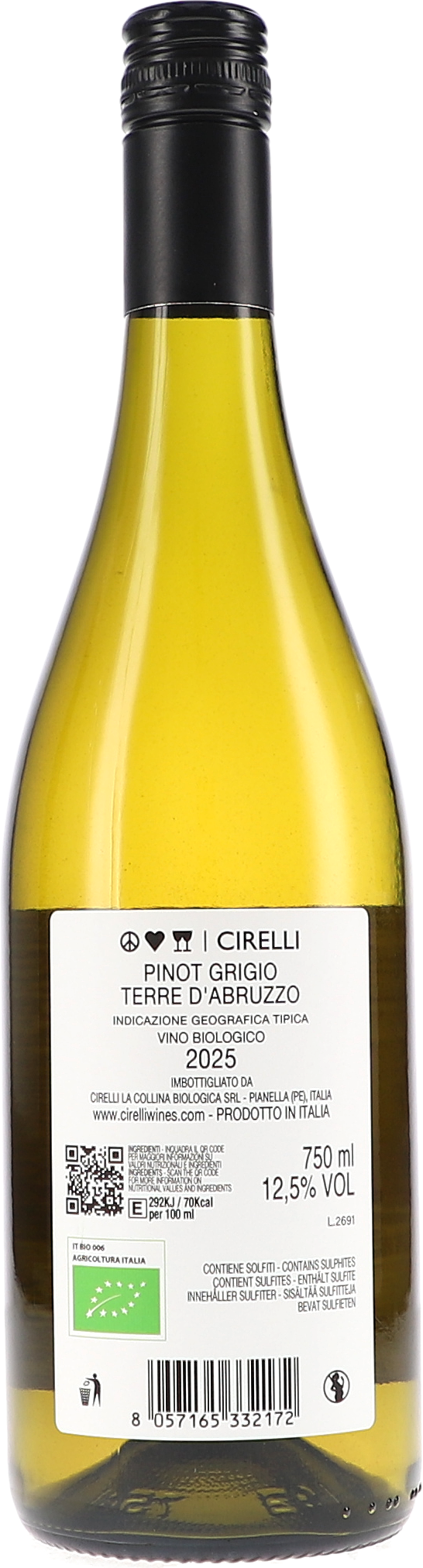 Cirelli Pinot Grigio Terre d-Abruzzo 2025, 750ml bottle, photo 2