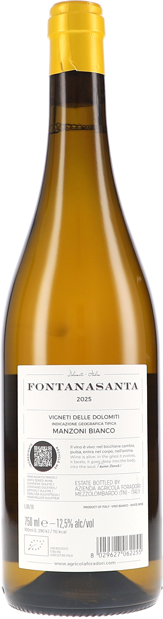 Foradori Fontanasanta Manzoni Bianco 2025, 750ml bottle, photo 2