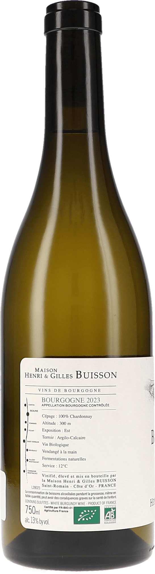 Henri & Gilles Buisson Bourgogne blanc 2023, 750ml bottle, photo 2