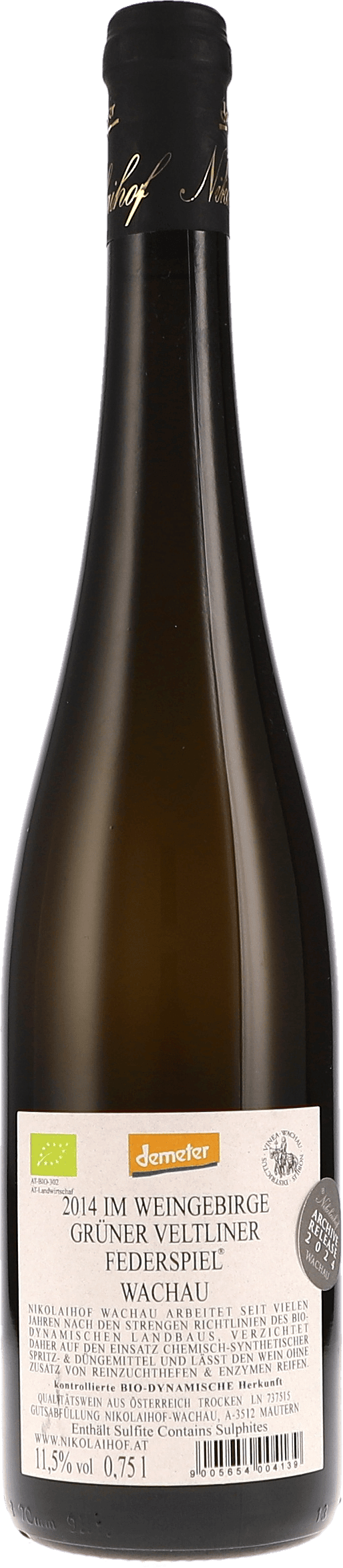 Nikolaihof Im Weingebirge Grüner Veltliner Federspiel 2014, 750ml bottle, photo 2