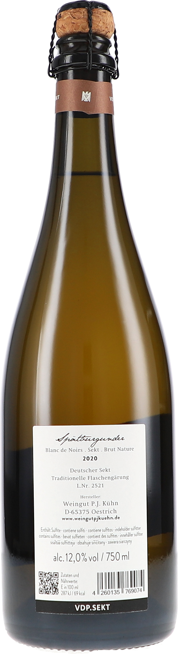 Peter Jakob Kühn blanc de Noirs Sekt Brut Nature 2020, 750ml bottle, photo 2
