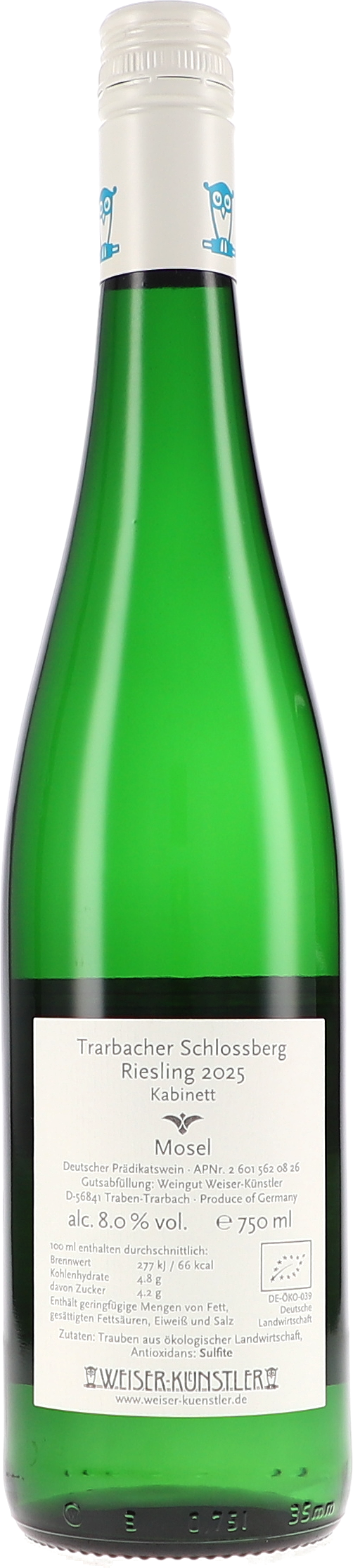 Weiser-Künstler Trarbacher Schlossberg Riesling Kabinett 2025, 750ml bottle, photo 2